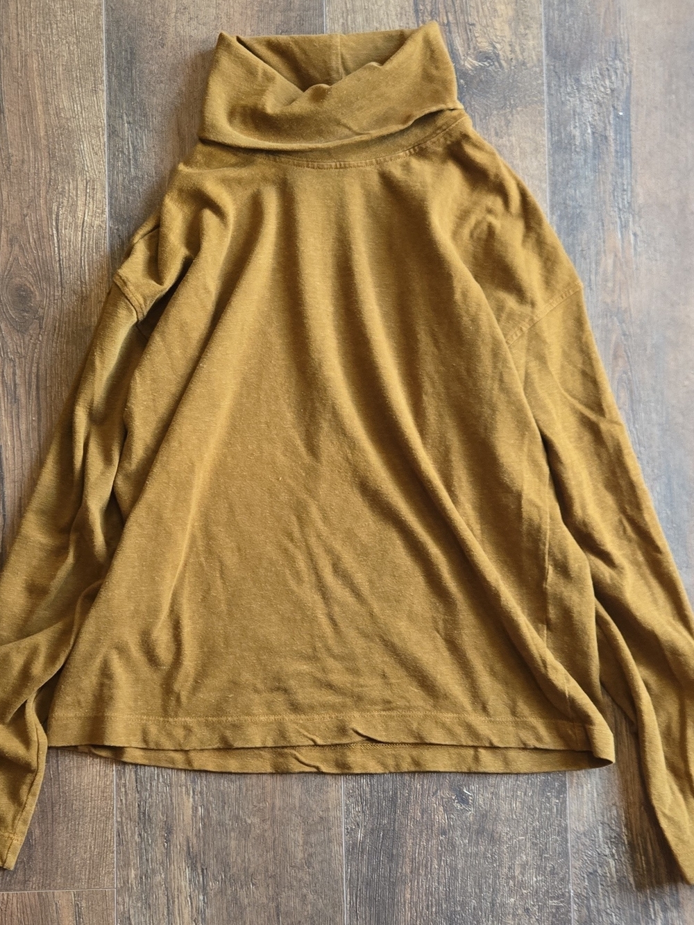 Classic Women's Long Sleeve Turtleneck Tee - Mustard